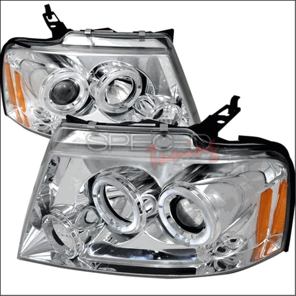 Overtime Halo LED Projector Headlights for 04 to 08 Ford F150, Chrome - 12 x 23 x 28 in. OV126214 - main